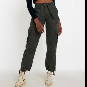 BDG khaki nylon patch pocket cargo trousers